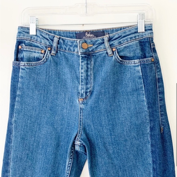 Boden Cambridge Ankle Skimmer Jeans Two Tone Step Hem T0124 Blue Size 6 D93 - Picture 4 of 7